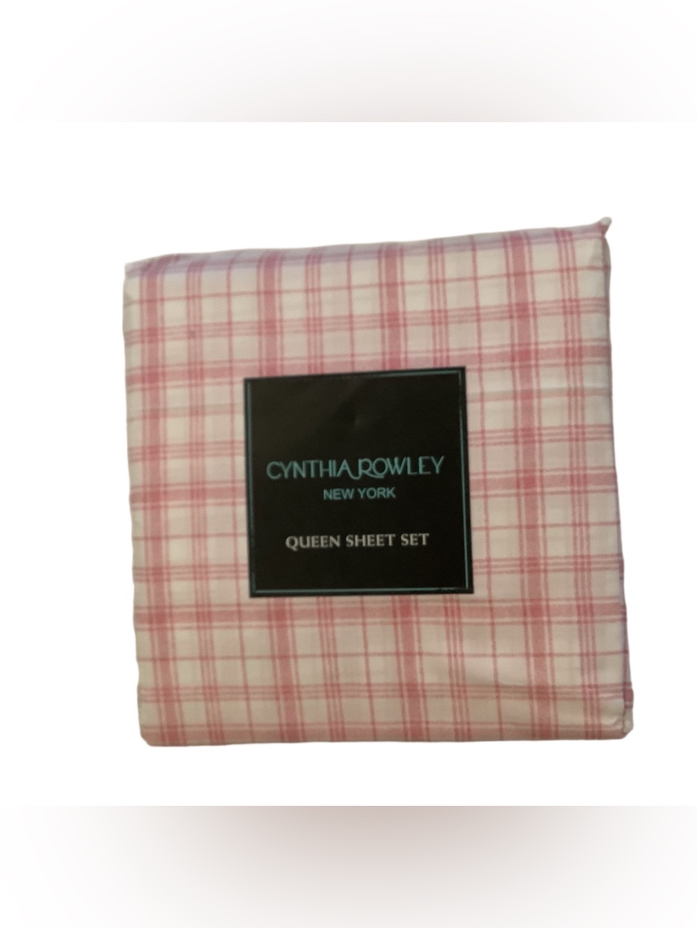 Cynthia Rowley Pink Plaid 4 Piece Queen Sheet Set New